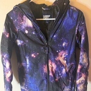 Lands' End Cosmic Print Jacket girl’s Large size 7